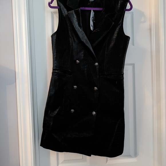 French Connection Faux leather Croc blazer Dreas Size 8 - Picture 2 of 11